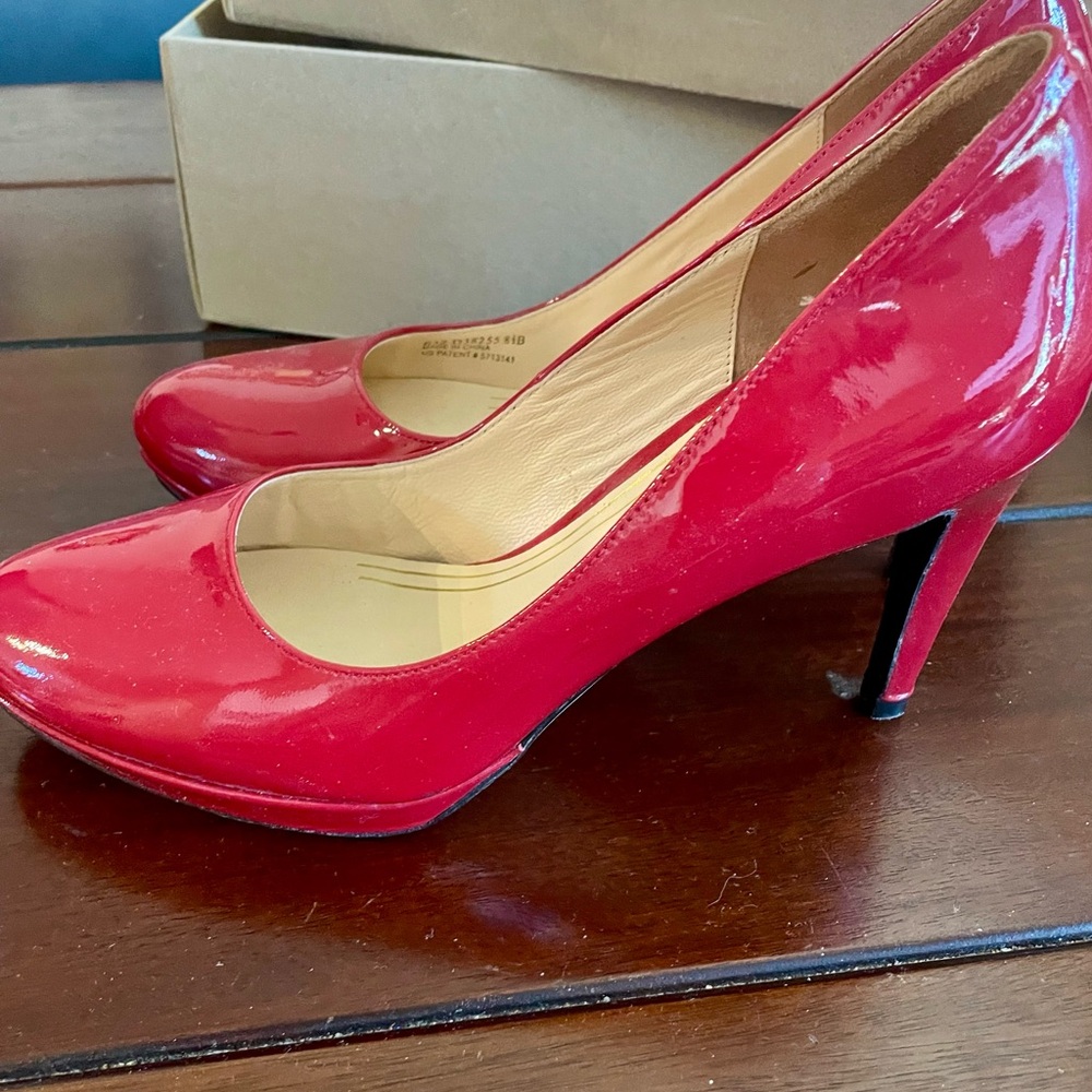 Red Stiletto Heels with Glossy Finish